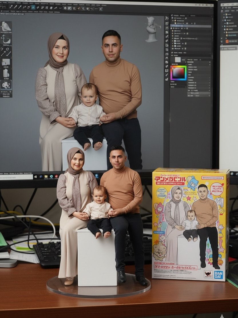 Aileye Özel 3D Heykel - Fotoğraftan Kişisel Figür